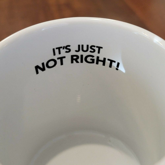 Left Handed Mug It's Just Not Right Ceramic Coffee Cup Novelty White Bluw - Picture 4 of 5